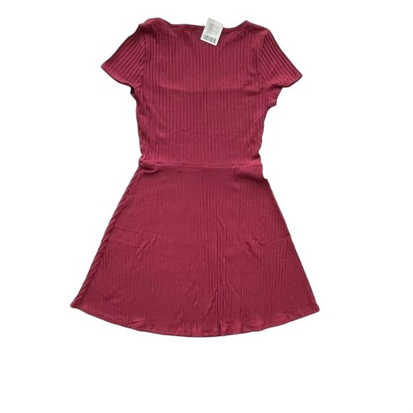 URBAN OUTFITTERS A-LINE WINE COLOR MINI DRESS W/SQUARE NECK LINE SZ:M NWT - Picture 4 of 7